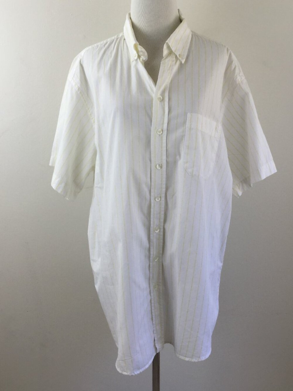 Burberry London White/Yellow Short Sleeve Shirt xl